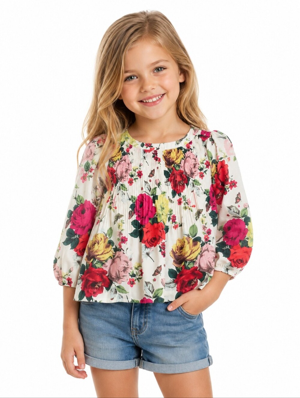 Baker by Ted Baker Red and Pink Floral Blouse NWOT